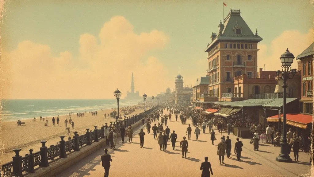 Vintage postcard of Atlantic City boardwalk