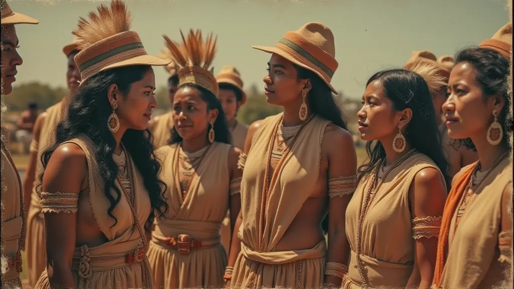 Vintage postcard depicting indigenous people