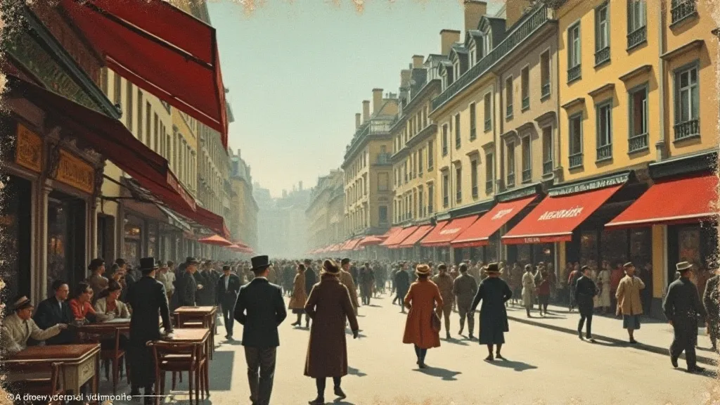 Vintage Parisian postcard with muted colors