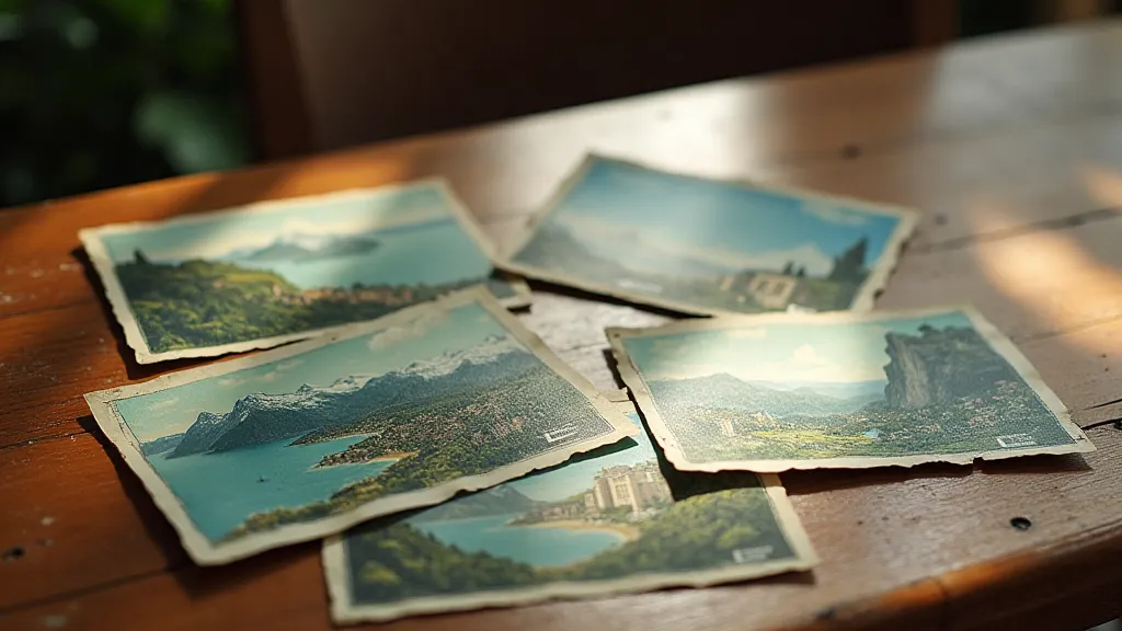 Collection of vintage travel postcards