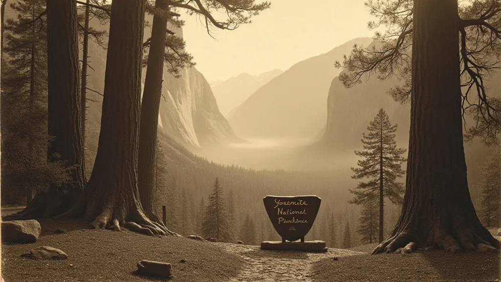 Vintage postcard of Yosemite Valley